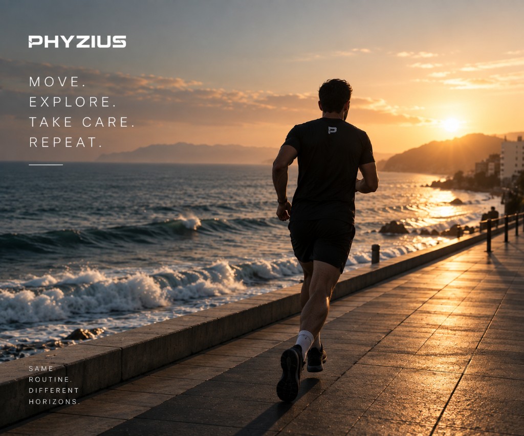 Mover — Corrida, BJJ, surf, padel, futebol — o corpo em movimento.
